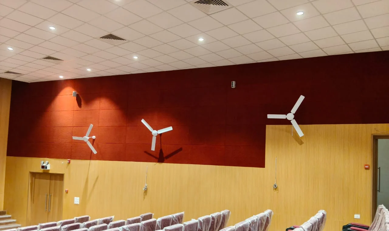 Auditorium wall treatment and seating